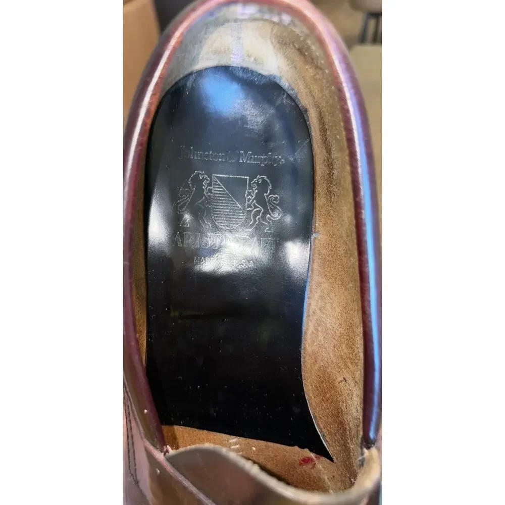 Vtg Johnston Murphy Aristocraft Penny Loafers Mens 9 Burgundy Leather USA Made